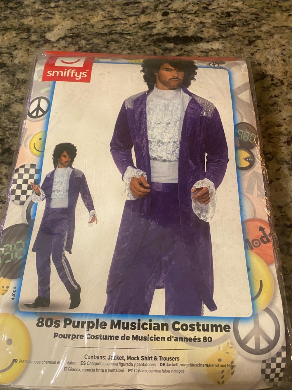 Smiffys 80s Purple Musician Costume adult L